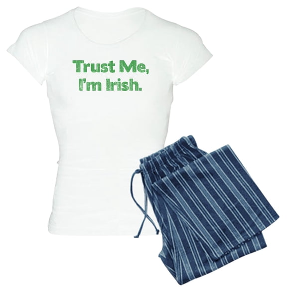 CafePress - Trust Me, I'm Irish (Vintage) Women's Light Pajama - Women's Short Sleeve Print T-Shirt and Pants Light Cotton Pajama Set