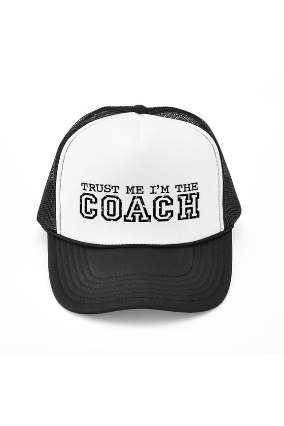 - Trust Me I'm The Coach - Adjustable Unisex Printed Trucker Hat with Mesh Back