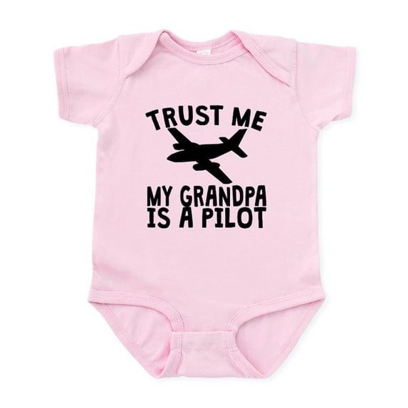 CafePress - Trust Me My Grandpa Is A Pilot Body Suit - Baby Light Bodysuit, Size Newborn - 24 Months