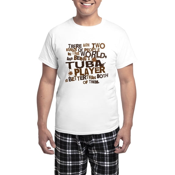 CafePress - Tuba Player Men's Light Pajamas - Men's Light Loose Fit Cotton Pajama Set