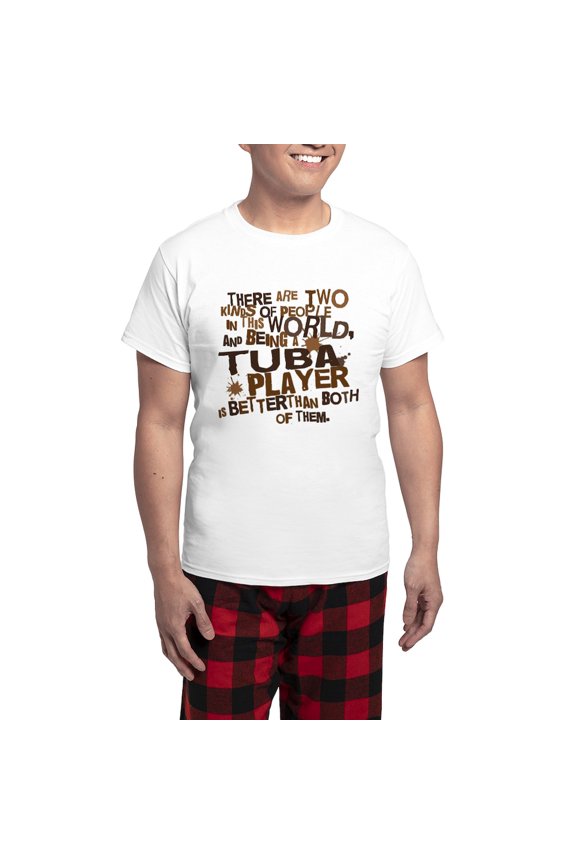 - Tuba Player Men's Light Pajamas - Men's Light Loose Fit Cotton Pajama Set
