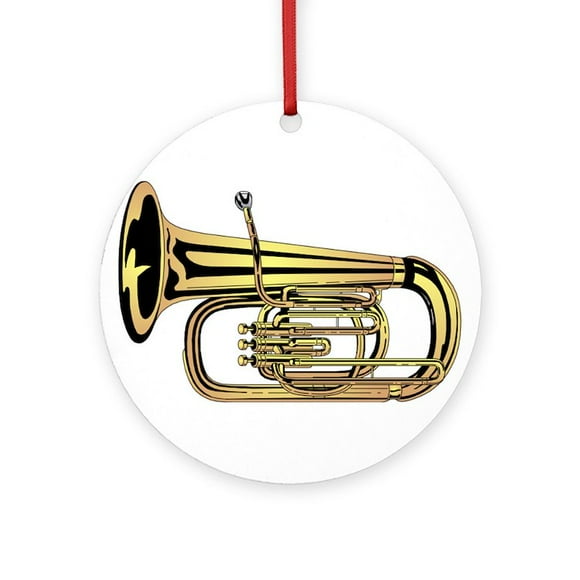 CafePress - Tuba - Round Wood Ornament 4"