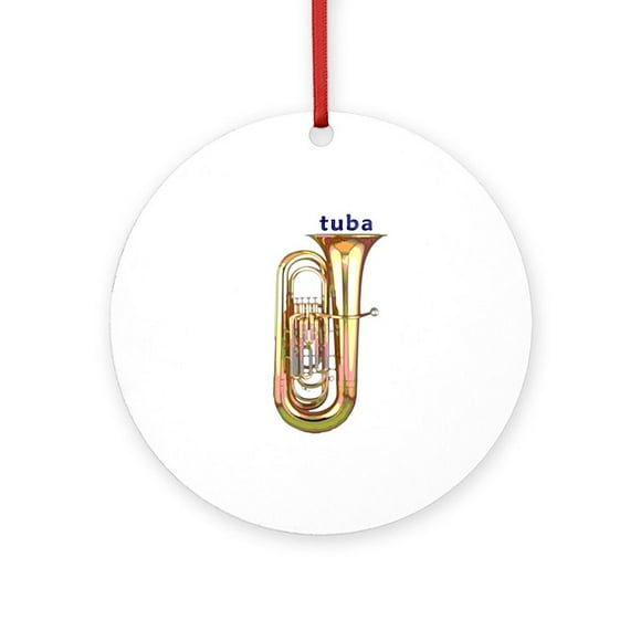 CafePress - Tuba - Round Wood Ornament 4"
