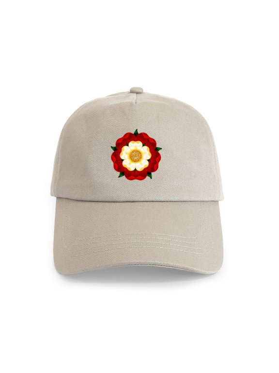 - Tudor Rose Cap - Adjustable 100% Brushed Unisex Casual Cotton Baseball Cap, Beige, 1