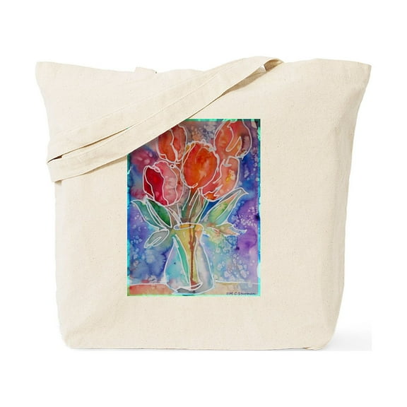 CafePress - Tulips! Colorful, Floral Art! Tote Bag - Unisex Canvas Tote Bag, Beige, 1-Piece