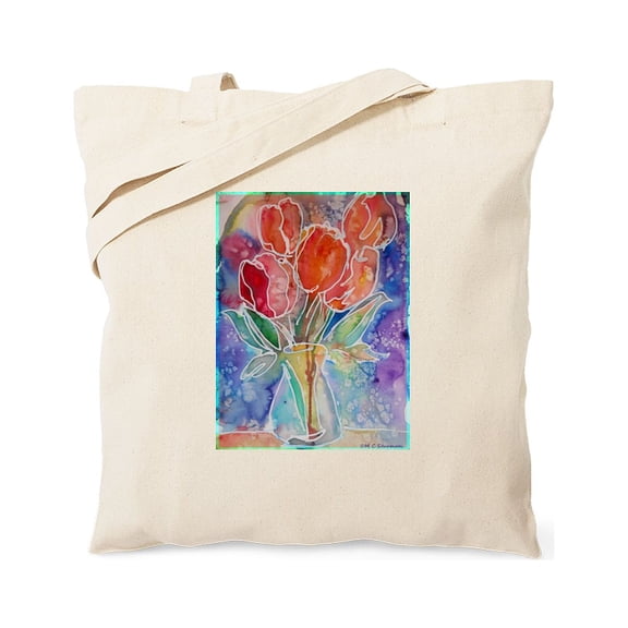 CafePress - Tulips! Colorful, Floral Art! Tote Bag - Unisex Canvas Tote Bag, Beige, 1-Piece