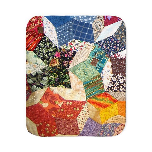 CafePress - Tumbling Blocks Patchwork Quilt Sherpa Fleece Thro - Sherpa Fleece Throw Blanket 60" x 50"