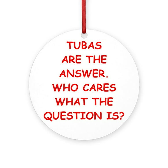 CafePress - Tuba - Round Wood Ornament 4"