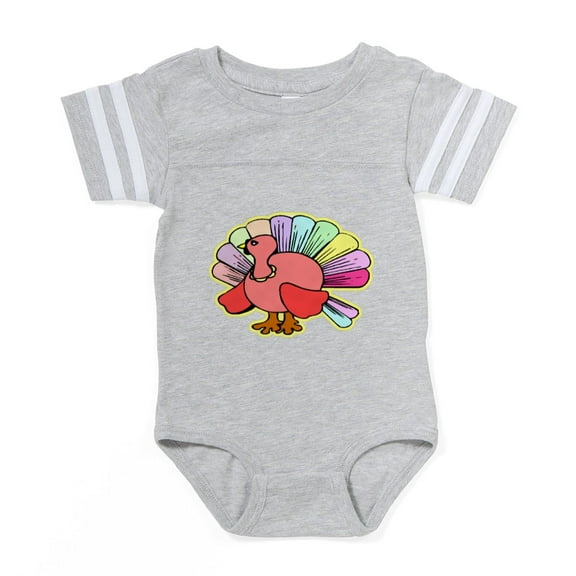 CafePress - Turkey Cartoon - Cute Infant Baby Football Bodysuit