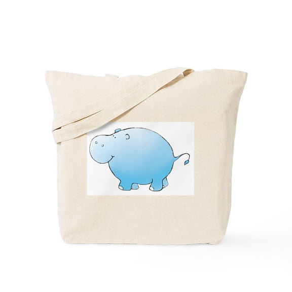 CafePress - Turquoise Hippo Tote Bag - Unisex Canvas Tote Bag, Beige, 1-Piece