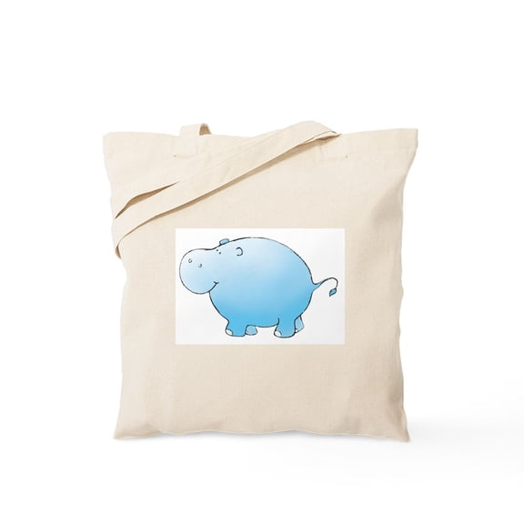 CafePress - Turquoise Hippo Tote Bag - Unisex Canvas Tote Bag, Beige, 1-Piece