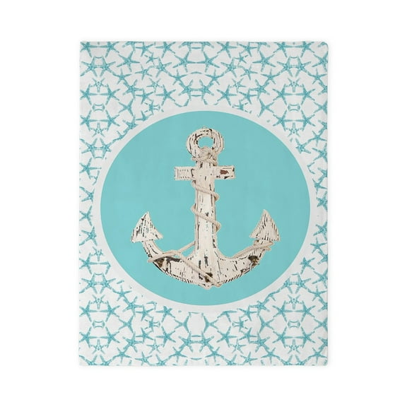 CafePress - Turquoise Star Fish Anchor - Twin Duvet Cover, Printed Comforter Cover