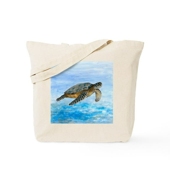 CafePress - Blue Sea Turtle 1 - Unisex Canvas Tote Bag, Beige, 1-Piece
