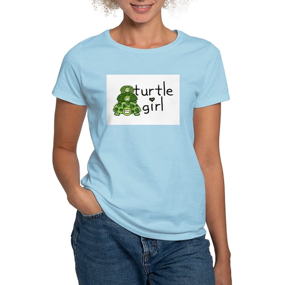 CafePress - Turtle Girl Women's Pink T Shirt - Women's Classic T-Shirt