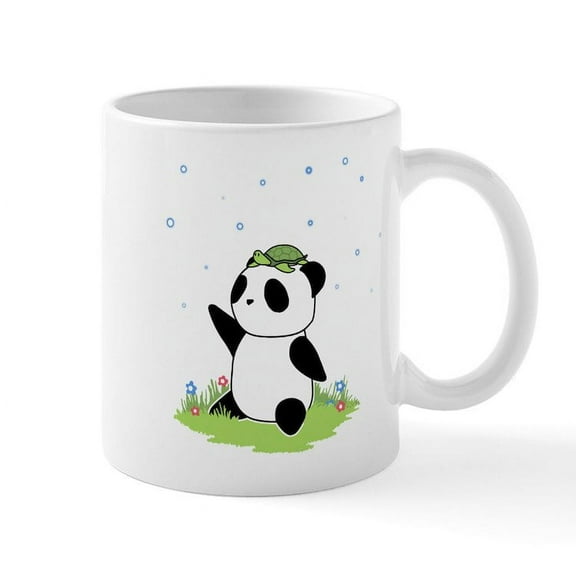 CafePress - Turtle On A Panda Mug - 11 oz Ceramic Mug - Novelty Coffee Tea Cup
