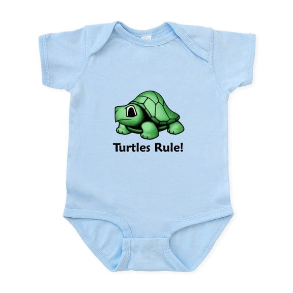 CafePress - Turtles Rule! Infant Bodysuit - Baby Light Bodysuit, Size Newborn - 24 Months