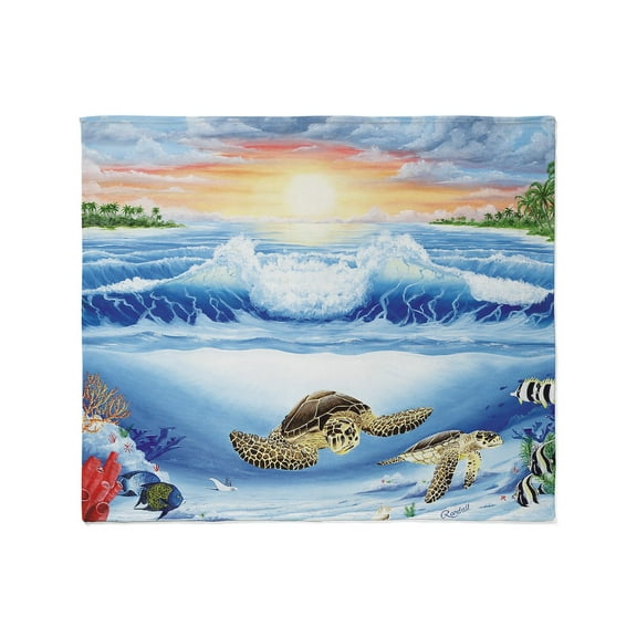 CafePress - Turtles World Large Throw Blanket - Soft Fleece Throw Blanket, 50"x60" for All Ages