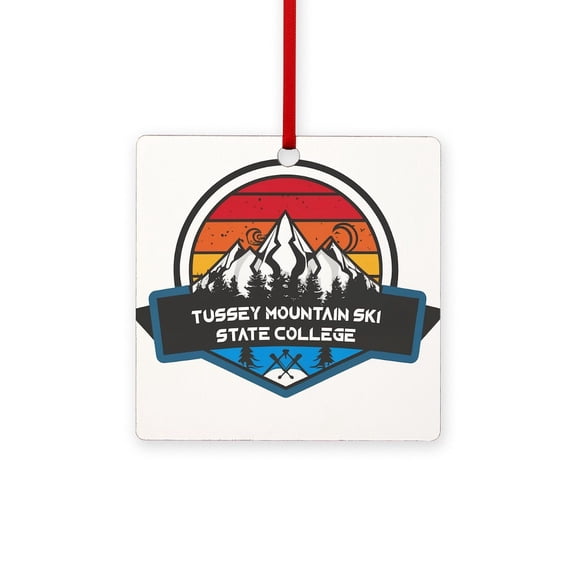 CafePress - Tussey Mountain Ski State College Pennsylvania - 3"x3" Square Wood Ornament