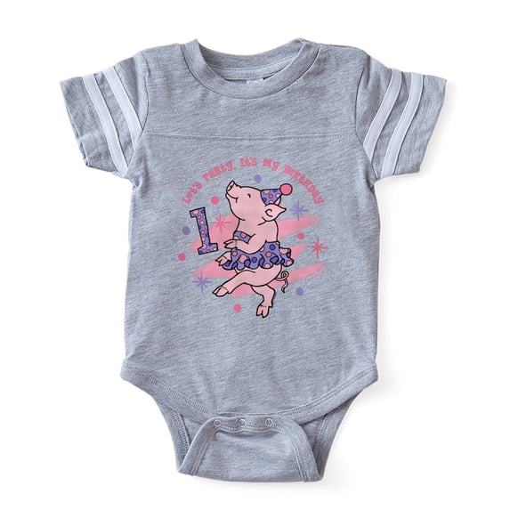 CafePress - Tutu Piggy 1St Birthday - Cute Infant Baby Football Bodysuit