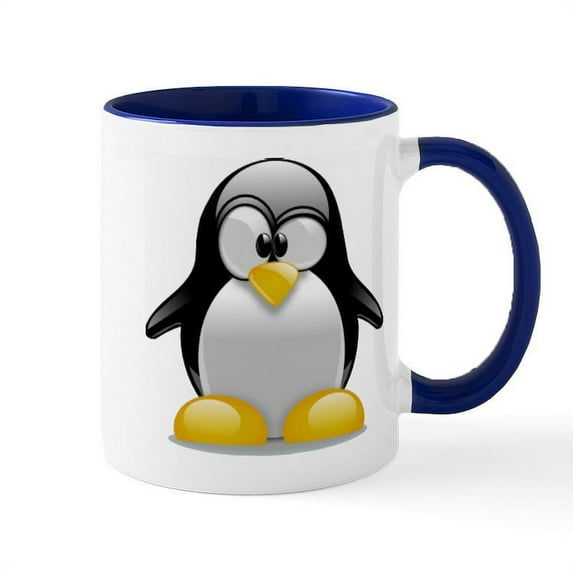 CafePress - Tux The Penguin Mug - 11 oz Ceramic Mug - Novelty Coffee Tea Cup