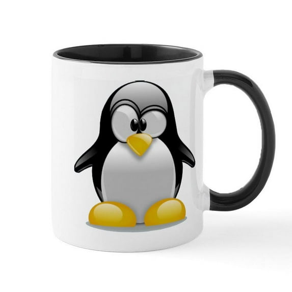 CafePress - Tux The Penguin Mug - 11 oz Ceramic Mug - Novelty Coffee Tea Cup