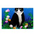 thumbnail image 1 of CafePress - Tuxedo Cat Among The Flow - Postcards (Package of 8), 1 of 3