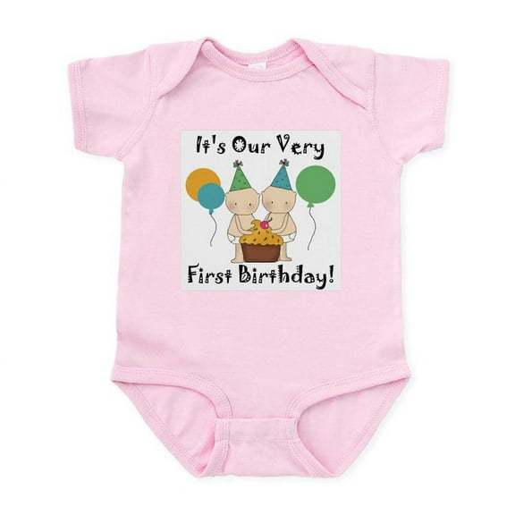 CafePress - Twin Babies 1St Birthday Infant Bodysuit - Baby Light Bodysuit, Size Newborn - 24 Months