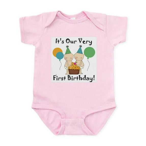 CafePress - Twin Babies 1St Birthday Infant Bodysuit - Baby Light Bodysuit, Size Newborn - 24 Months