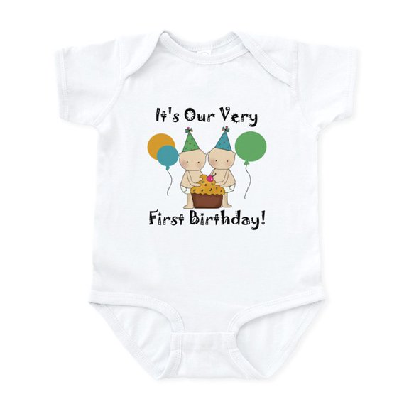 CafePress - Twin Babies 1St Birthday Infant Bodysuit - Baby Light Bodysuit, Size Newborn - 24 Months