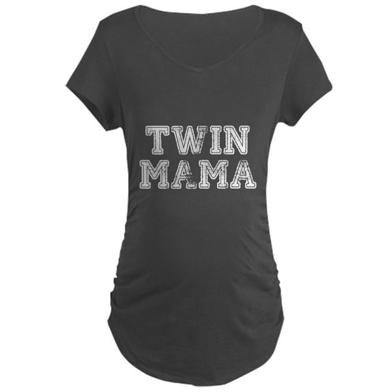 CafePress - Twin Mama Twin Mom Maternity T Shirt - Maternity Dark T-Shirt