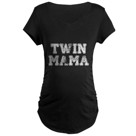 CafePress - Twin Mama Twin Mom Maternity T Shirt - Maternity Dark T-Shirt