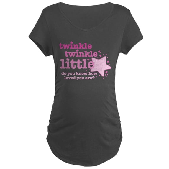CafePress - Twinkle Twinkle Pink Maternity Dark T Shirt - Maternity Dark T-Shirt
