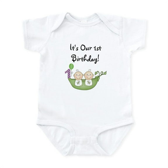 CafePress - Twins 1St Birthday Infant Bodysuit - Baby Light Bodysuit