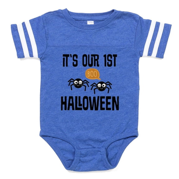 CafePress - Twins 1St Halloween - Cute Infant Baby Football Bodysuit