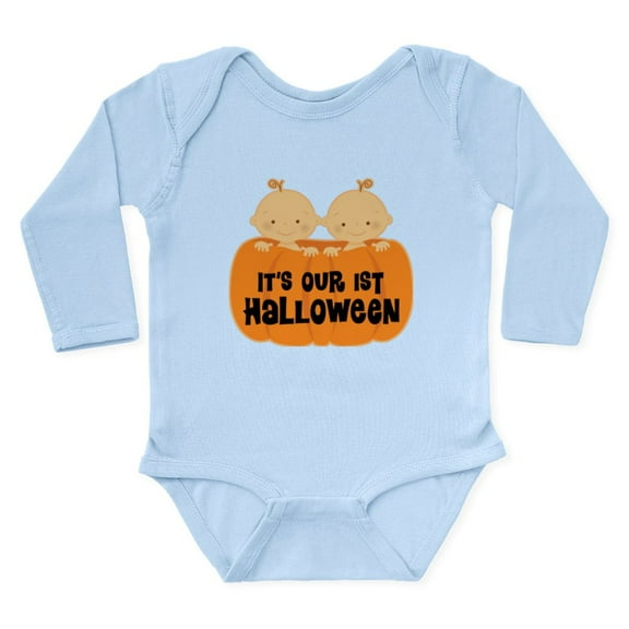 CafePress - Twins 1St Halloween - Long Sleeve Cotton Baby Bodysuit