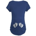 thumbnail image 1 of CafePress - Twins Footprints Maternity T Shirt - Maternity Dark T-Shirt, 1 of 3