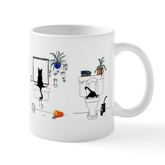 CafePress - Two Cats In The Bath Mug - 11 oz Ceramic Mug - Novelty Coffee Tea Cup