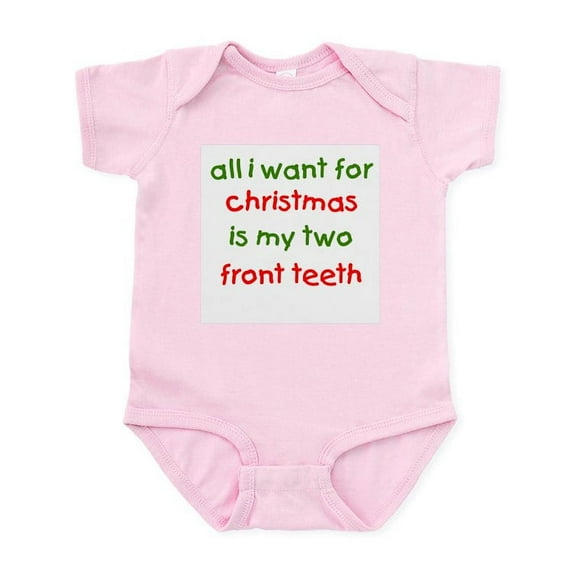 CafePress - Two Front Teeth For Xmas Infant Bodysuit - Baby Light Bodysuit, Size Newborn - 24 Months