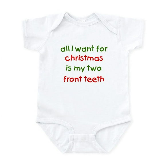CafePress - Two Front Teeth For Xmas Infant Bodysuit - Baby Light Bodysuit, Size Newborn - 24 Months