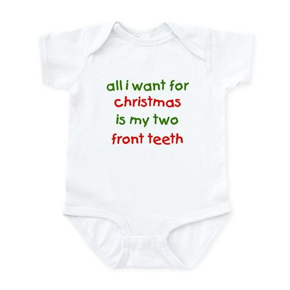 CafePress - Two Front Teeth For Xmas Infant Bodysuit - Baby Light Bodysuit, Size Newborn - 24 Months