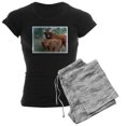 thumbnail image 1 of CafePress - Two Highland Calves With Mama Cow Women's Dark Paj - Women's Short Sleeve Print T-Shirt and Pants Dark Cotton Pajama Set, 1 of 4