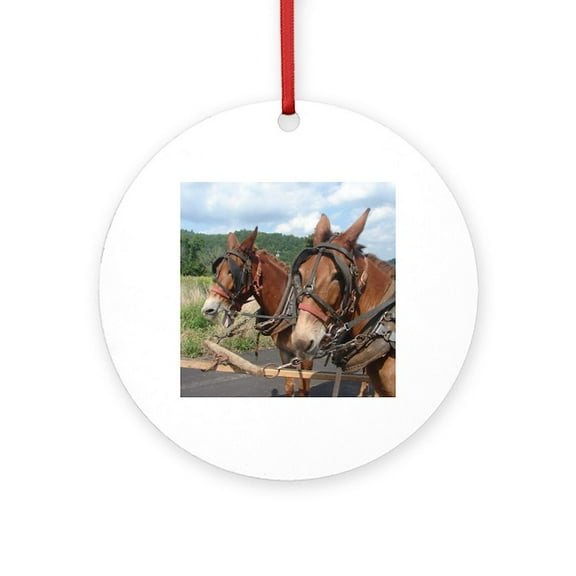CafePress - Two Mules For Sister Sue -  Round Wood Ornament 4"