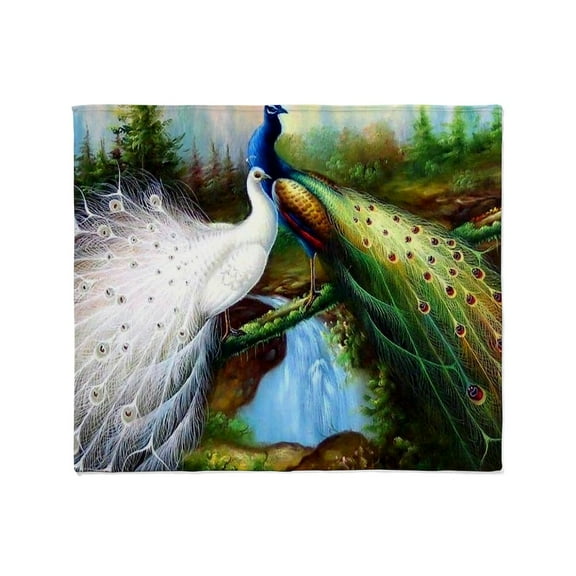 CafePress - Two Peacocks Throw Blanket - Soft Fleece Throw Blanket, 50"x60" for All Ages
