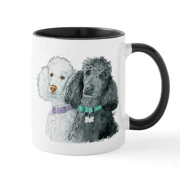 CafePress - Two Poodles Mug - 11 oz Ceramic Mug - Novelty Coffee Tea Cup