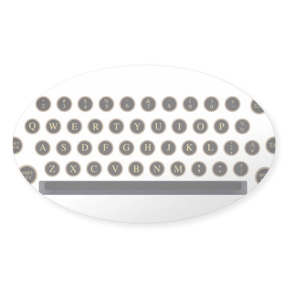 CafePress - Typewriter Key Layout Sticker - Sticker (Oval)