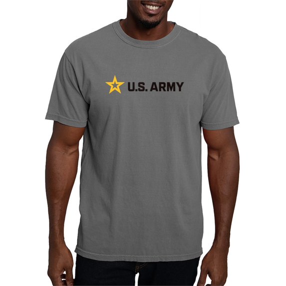 CafePress - U.S. Army® Black And Gold Horizontal Logo T Shirt - Mens Comfort Colors Shirt