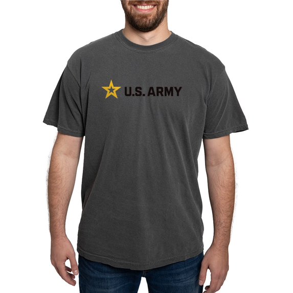 CafePress - U.S. Army® Black And Gold Horizontal Logo T Shirt - Mens Comfort Colors Shirt