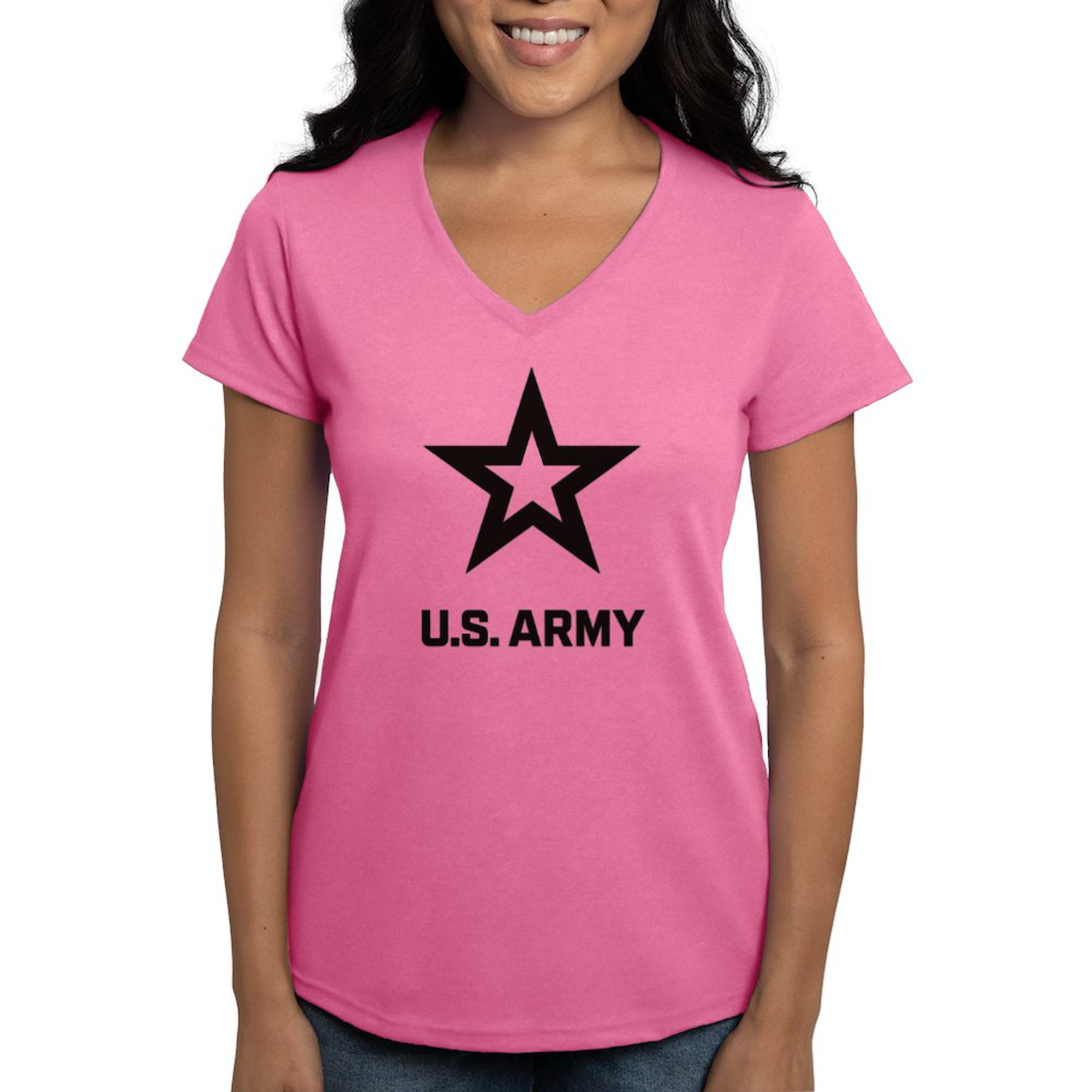 CafePress - U.S. Army® Black Logo T Shirt - Women's V-Neck Dark T-Shirt ...