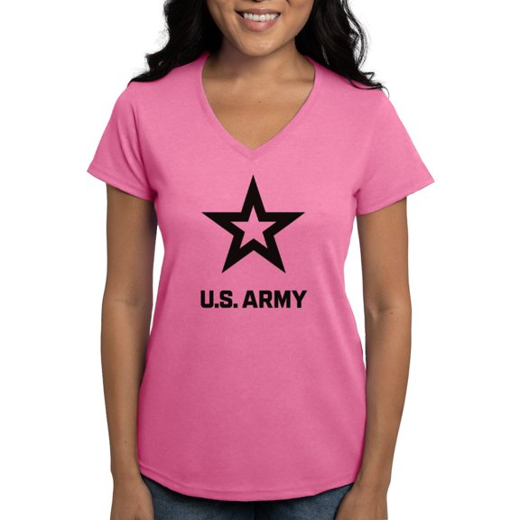CafePress - U.S. Army® Black Logo T Shirt - Women's V-Neck Dark T-Shirt