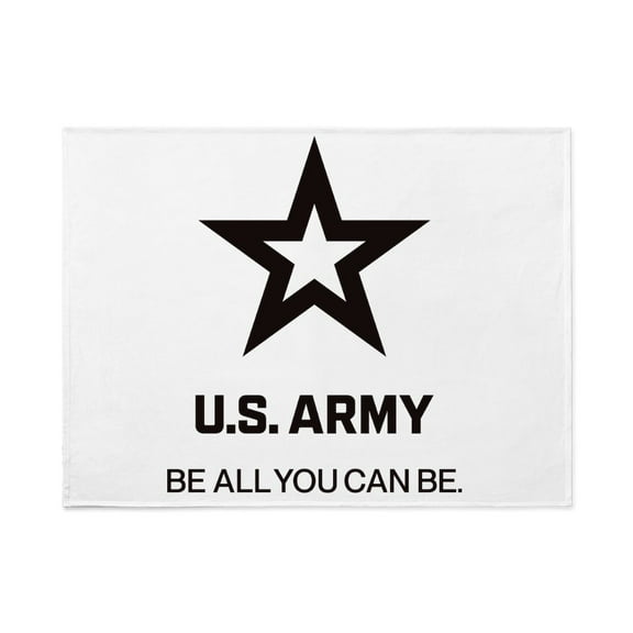 CafePress - U.S. Army Black Logo Tagline - Large Plush Fleece Throw Blanket, 80" L x 60" W